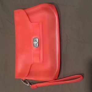 Throwback jelly plastic clutch watermelon color